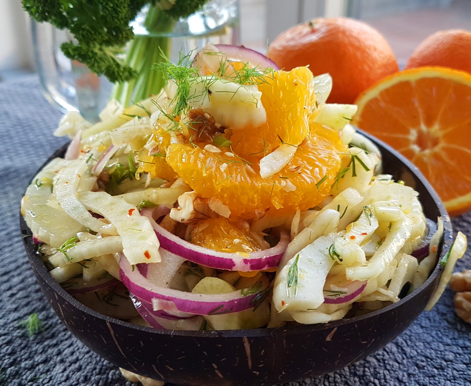 Fenchelsalat mit Orangen und Dill – Minze und Blatt